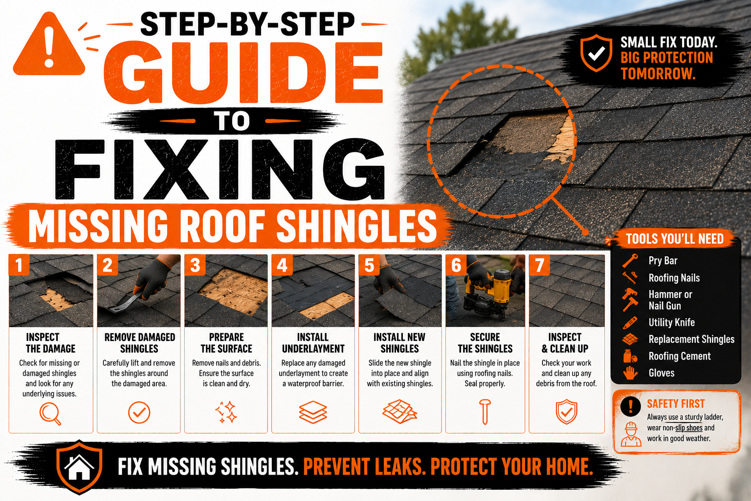 Step-by-Step Guide to Fixing Missing Roof Shingles
