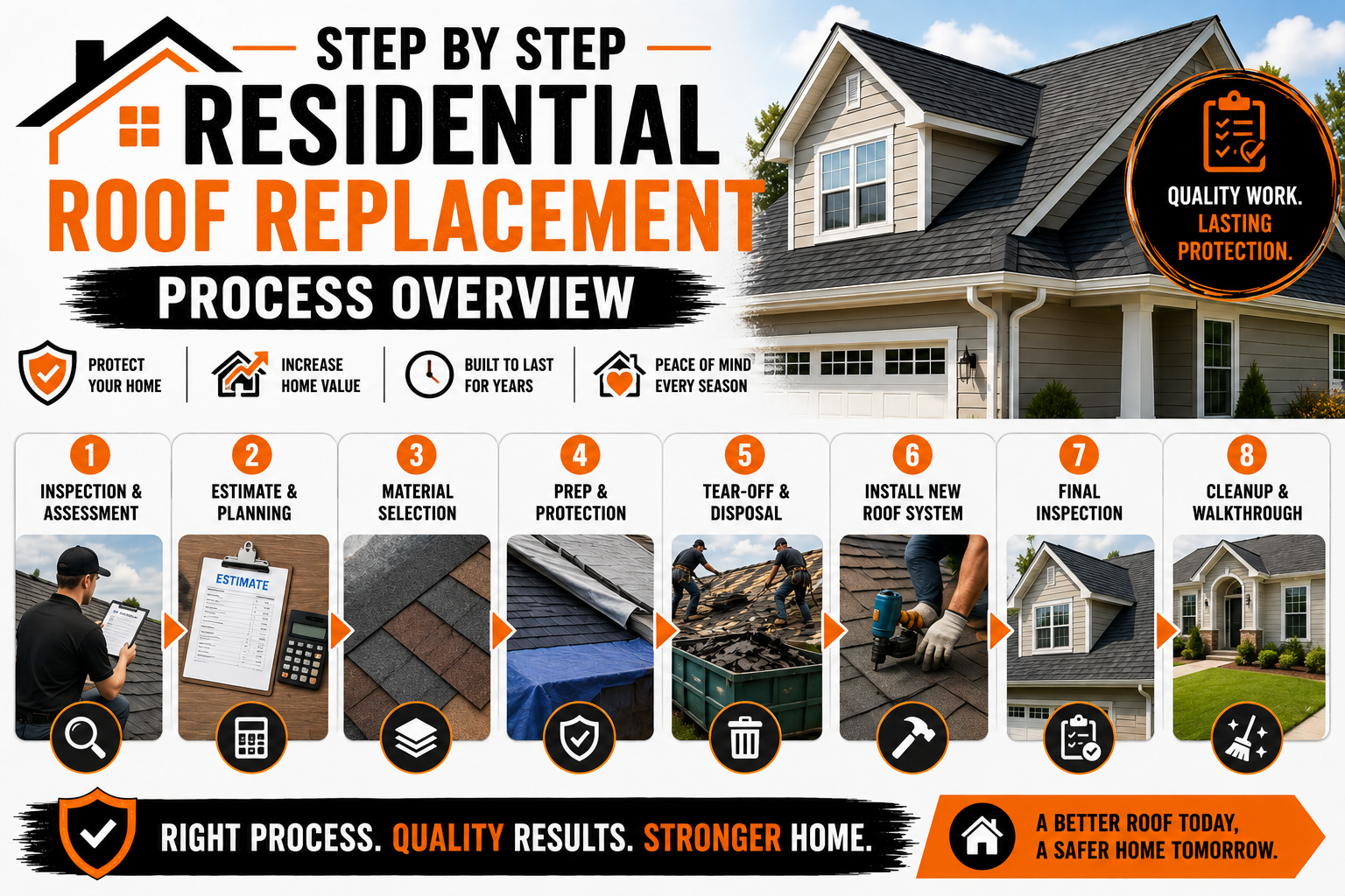 Step by Step Residential Roof Replacement Process Overview