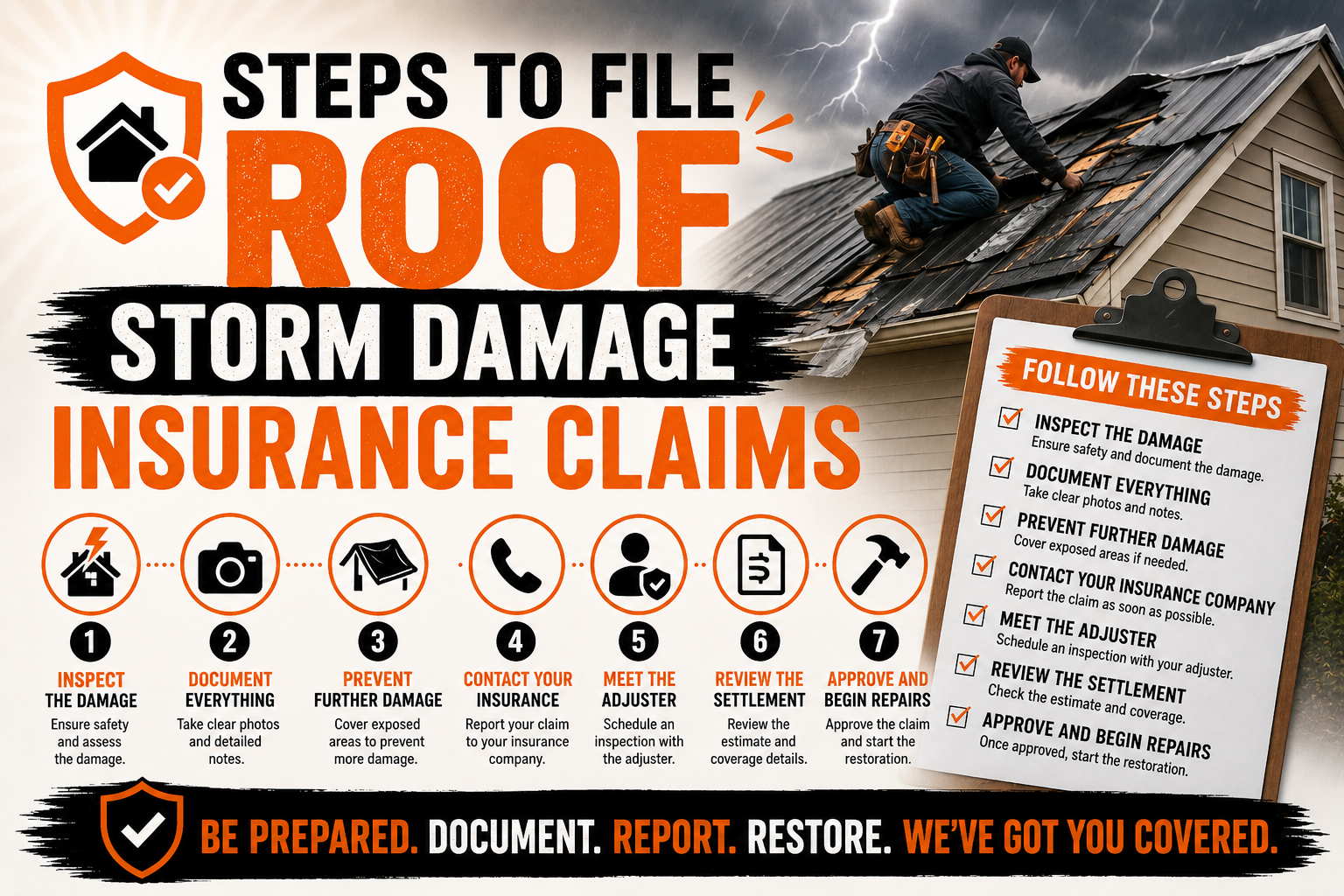 Steps to File Roof Storm Damage Insurance Claims