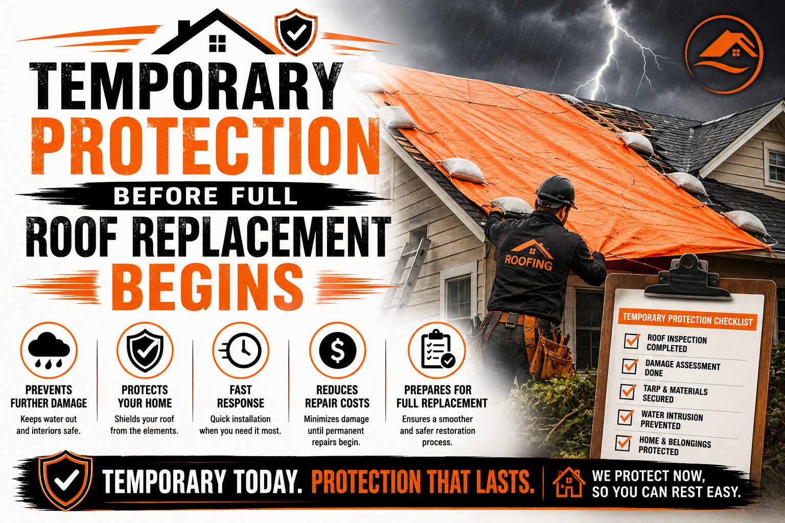 Temporary Protection Before Full Roof Replacement Begins