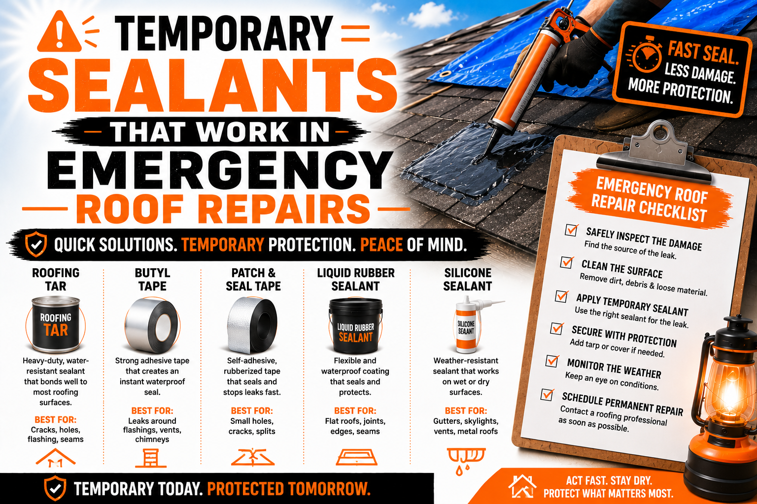 Temporary Sealants That Work in Emergency Roof Repairs