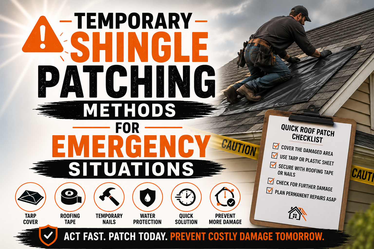 Temporary Shingle Patching Methods for Emergency Situations