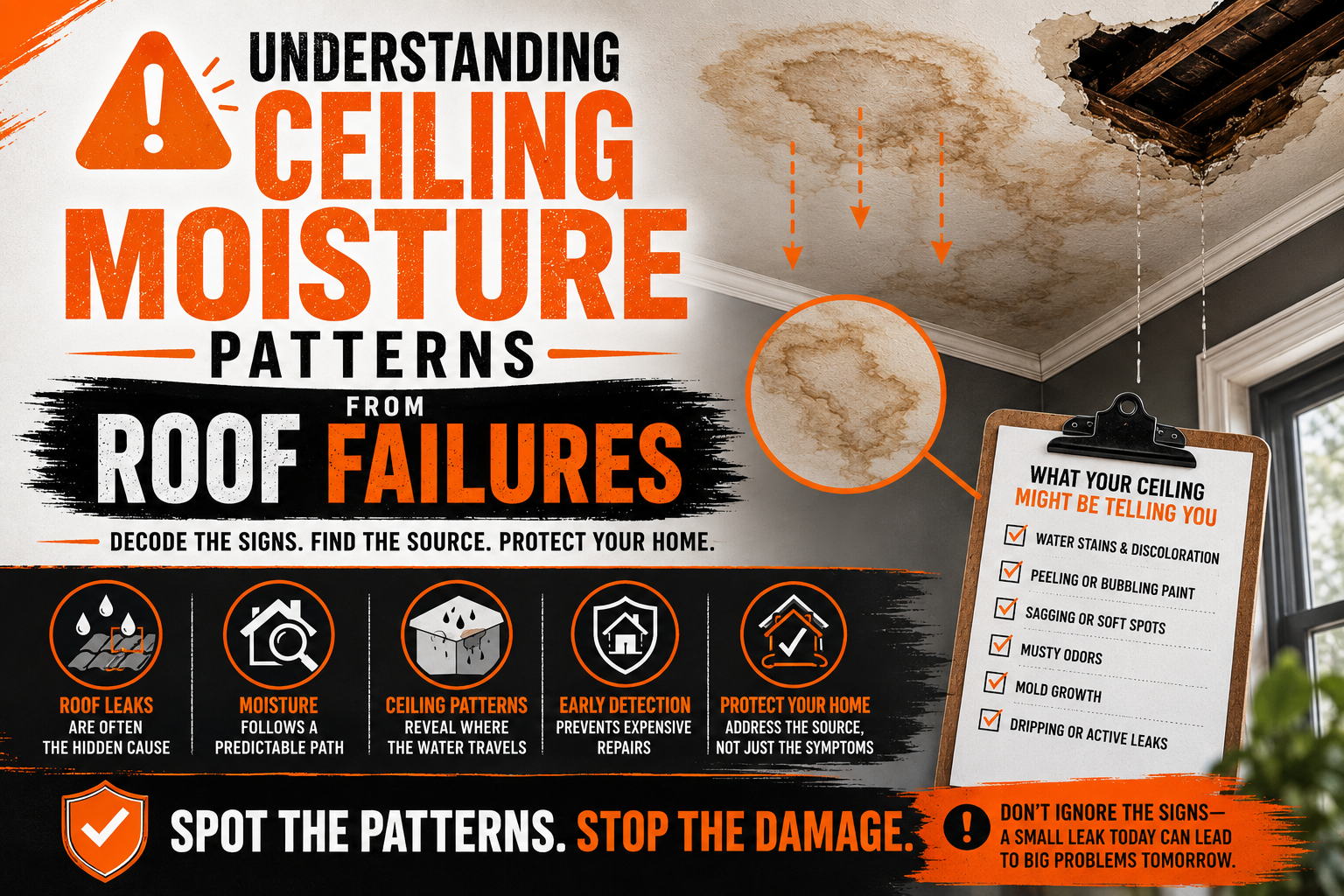 Understanding Ceiling Moisture Patterns from Roof Failures