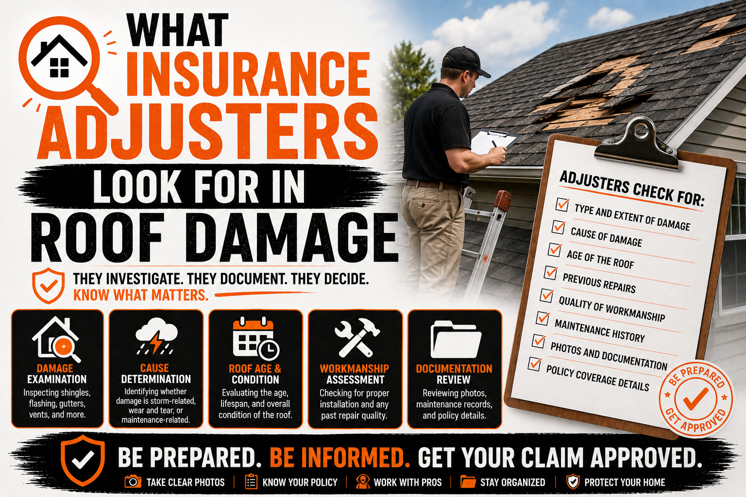 What Insurance Adjusters Look For in Roof Damage