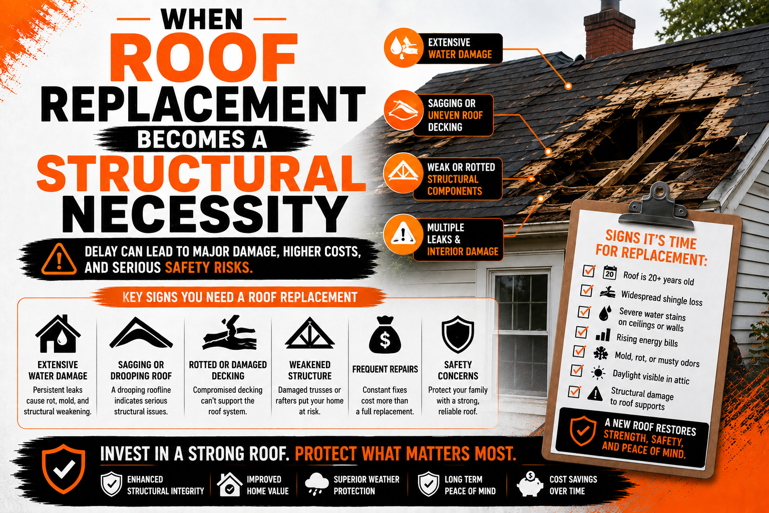 When Roof Replacement Becomes Structural Necessity