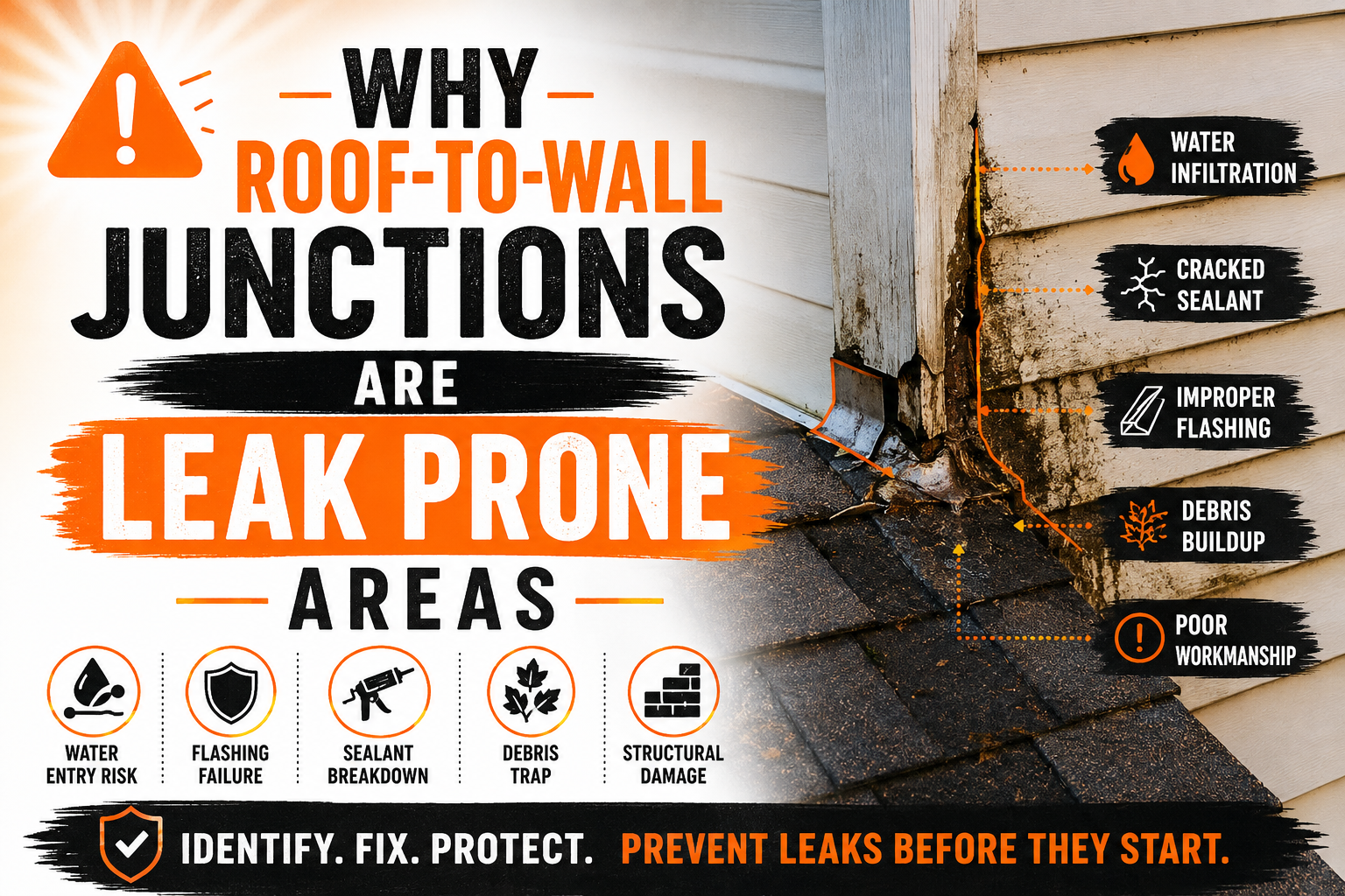 Why Roof-to-Wall Junctions Are Leak Prone Areas