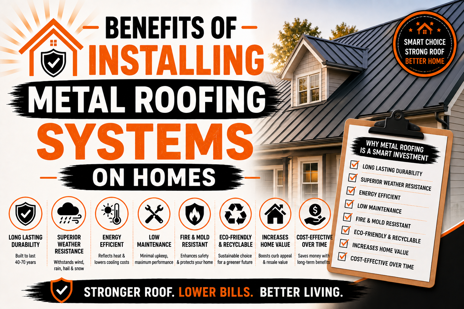 Benefits of Installing Metal Roofing Systems on Homes