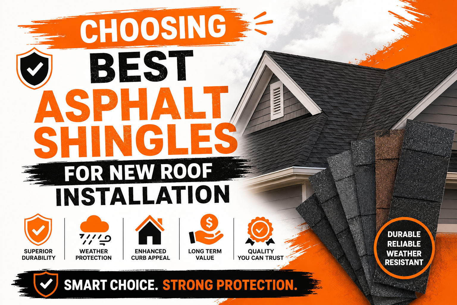 Choosing Best Asphalt Shingles for New Roof Installation