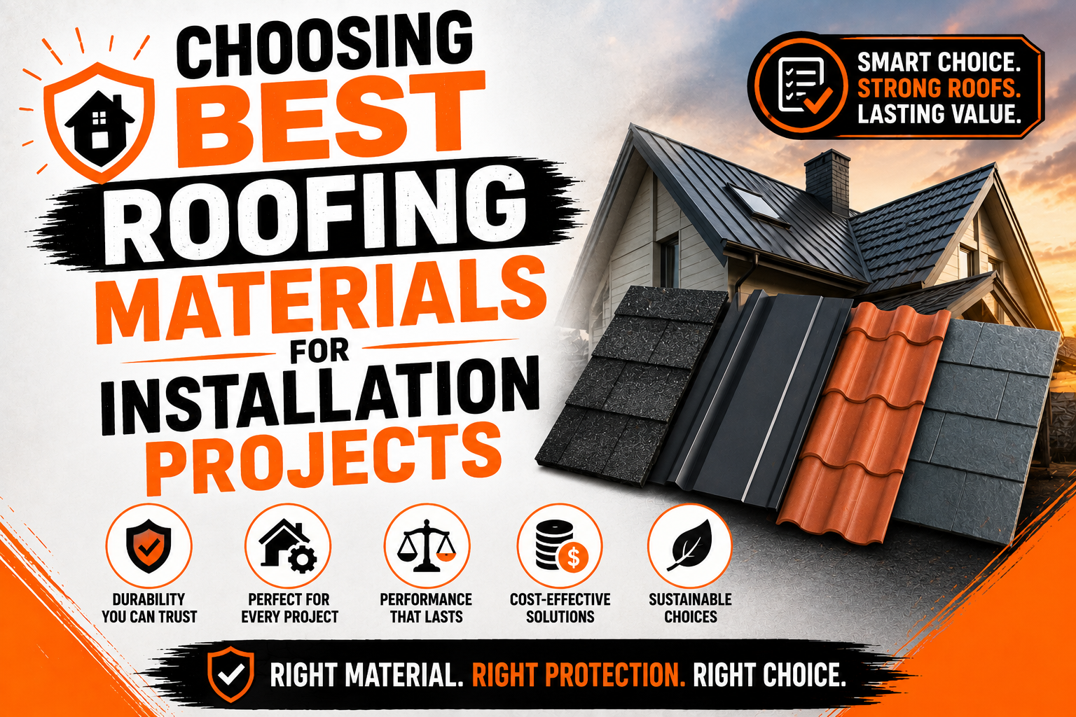 Choosing Best Roofing Materials for Installation Projects
