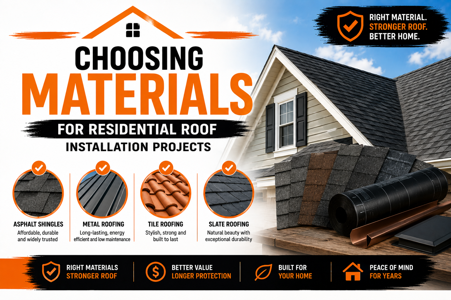 Choosing Materials for Residential Roof Installation Projects