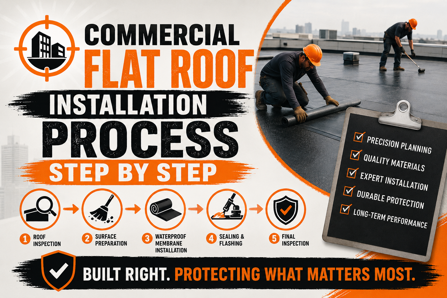 Commercial Flat Roof Installation Process Step by Step