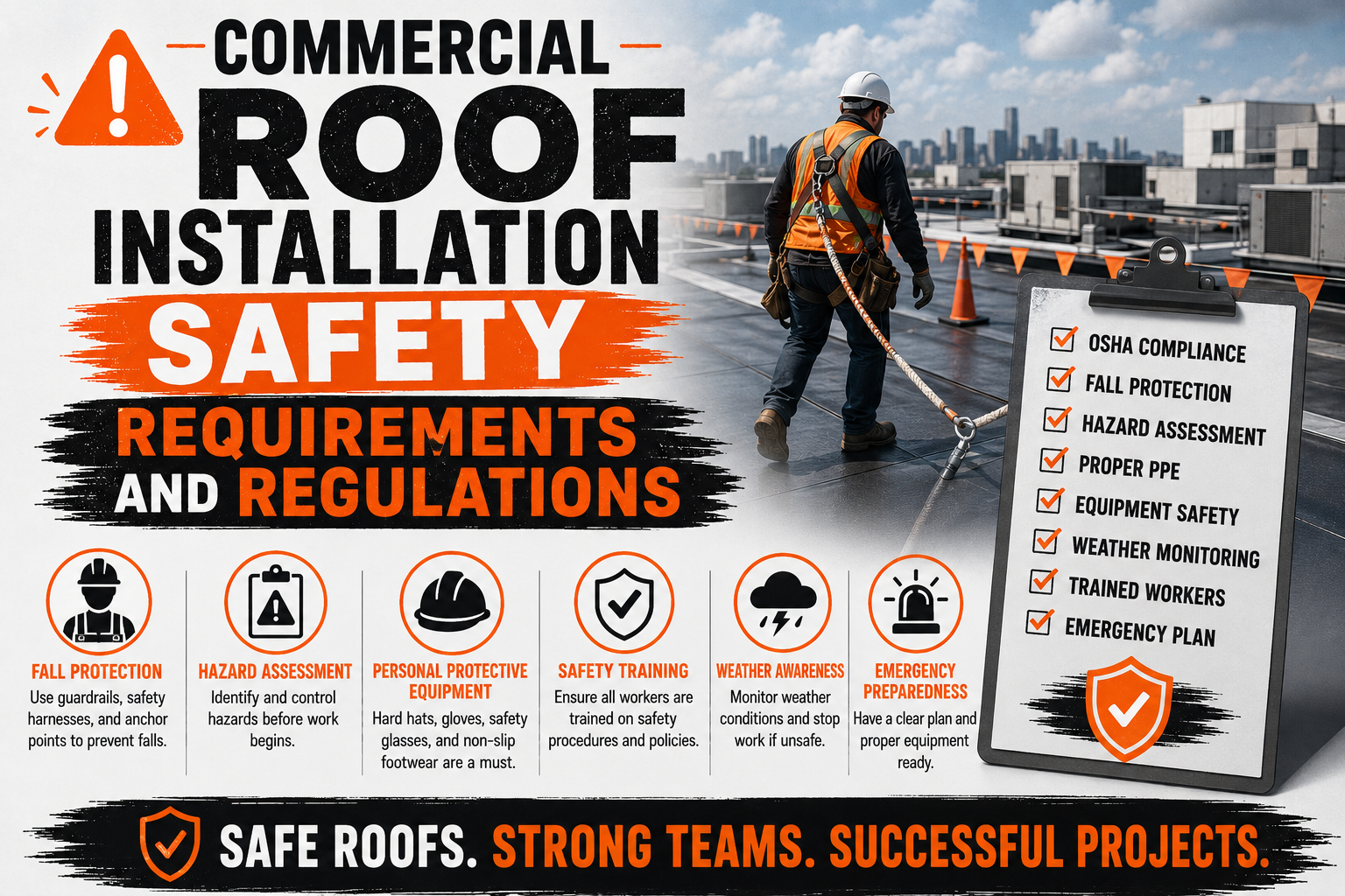 Commercial Roof Installation Safety Requirements and Regulations