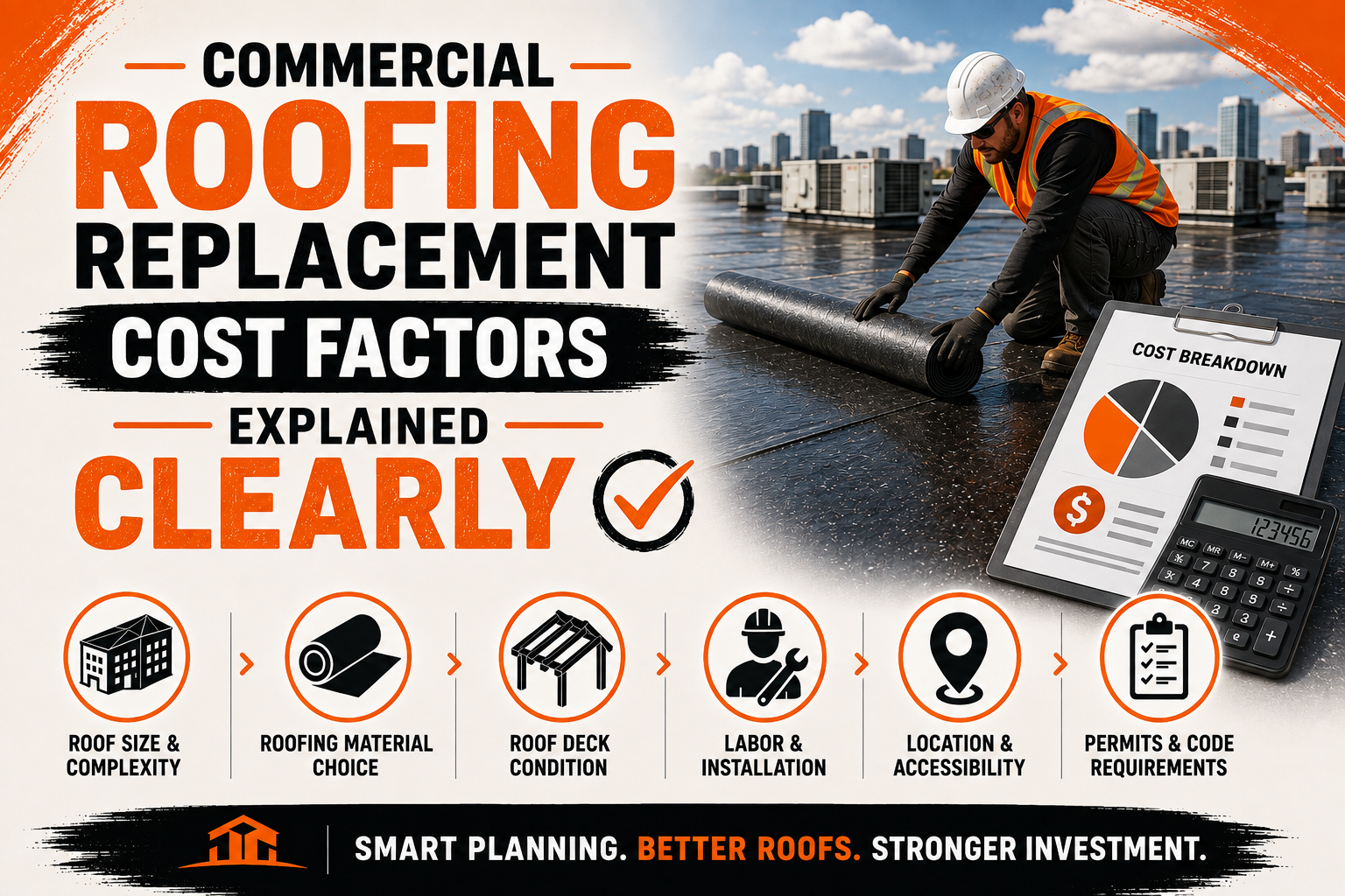 Commercial Roofing Replacement Cost Factors Explained Clearly