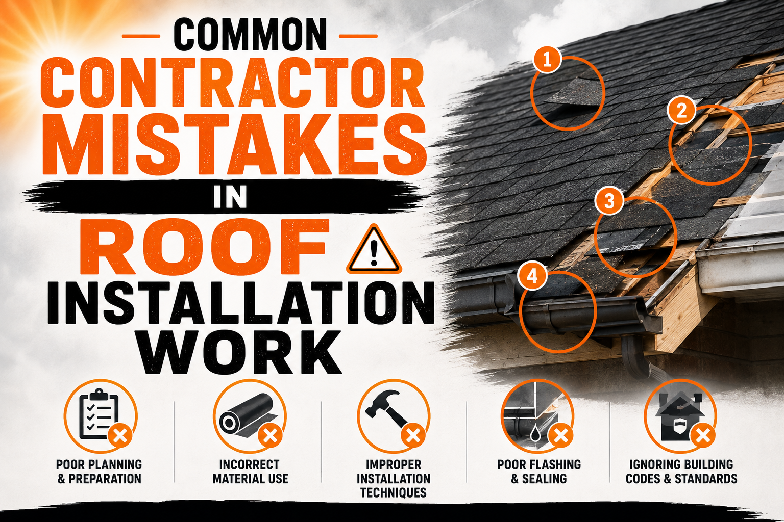 Common Contractor Mistakes in Roof Installation Work