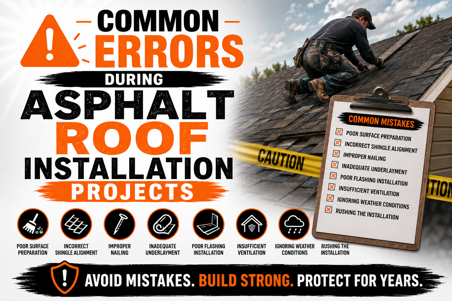 Common Errors During Asphalt Roof Installation Projects