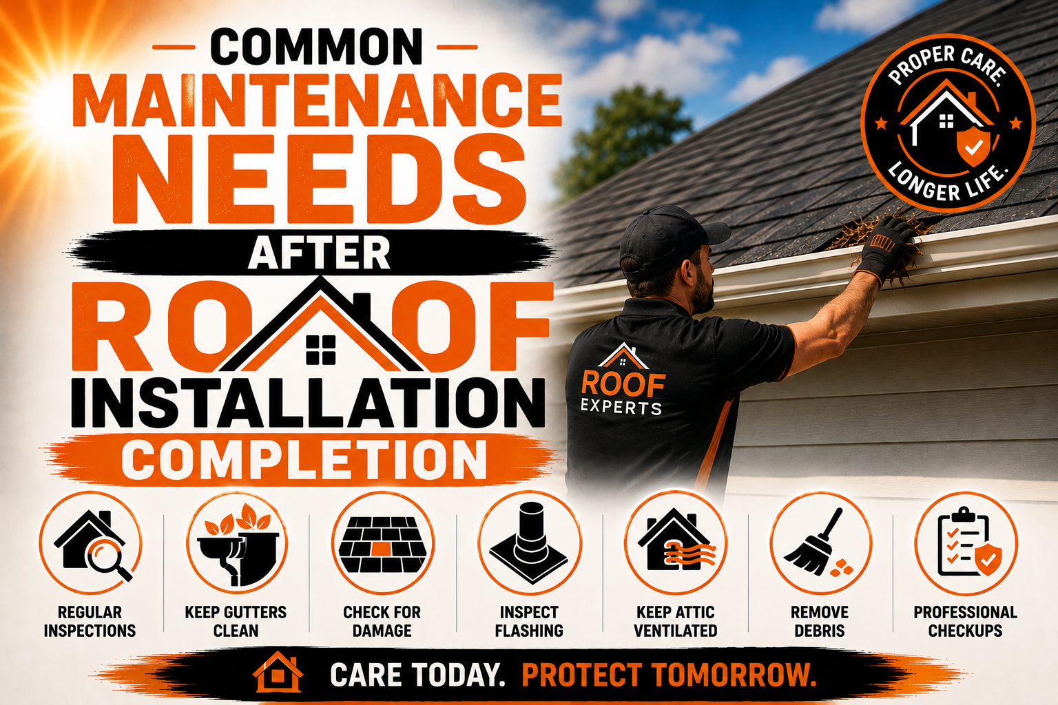 Common Maintenance Needs After Roof Installation Completion
