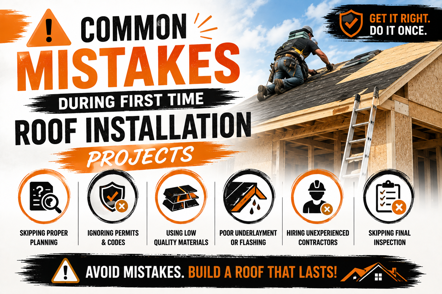 Common Mistakes During First Time Roof Installation Projects