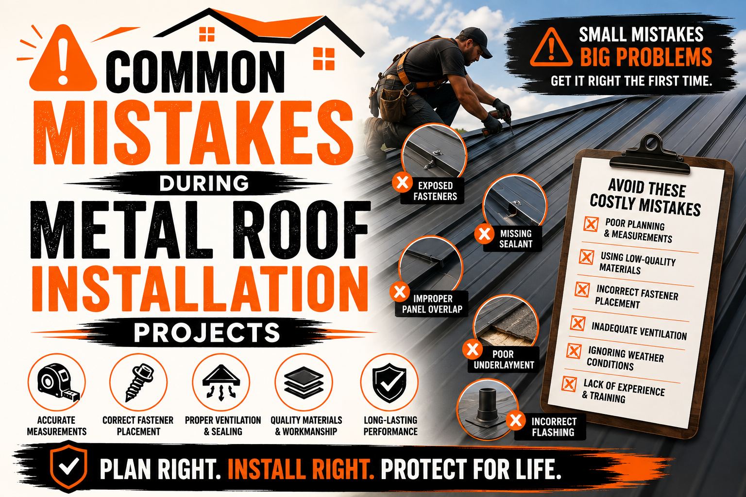 Common Mistakes During Metal Roof Installation Projects