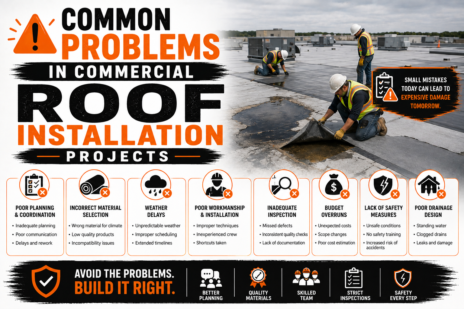 Common Problems in Commercial Roof Installation Projects