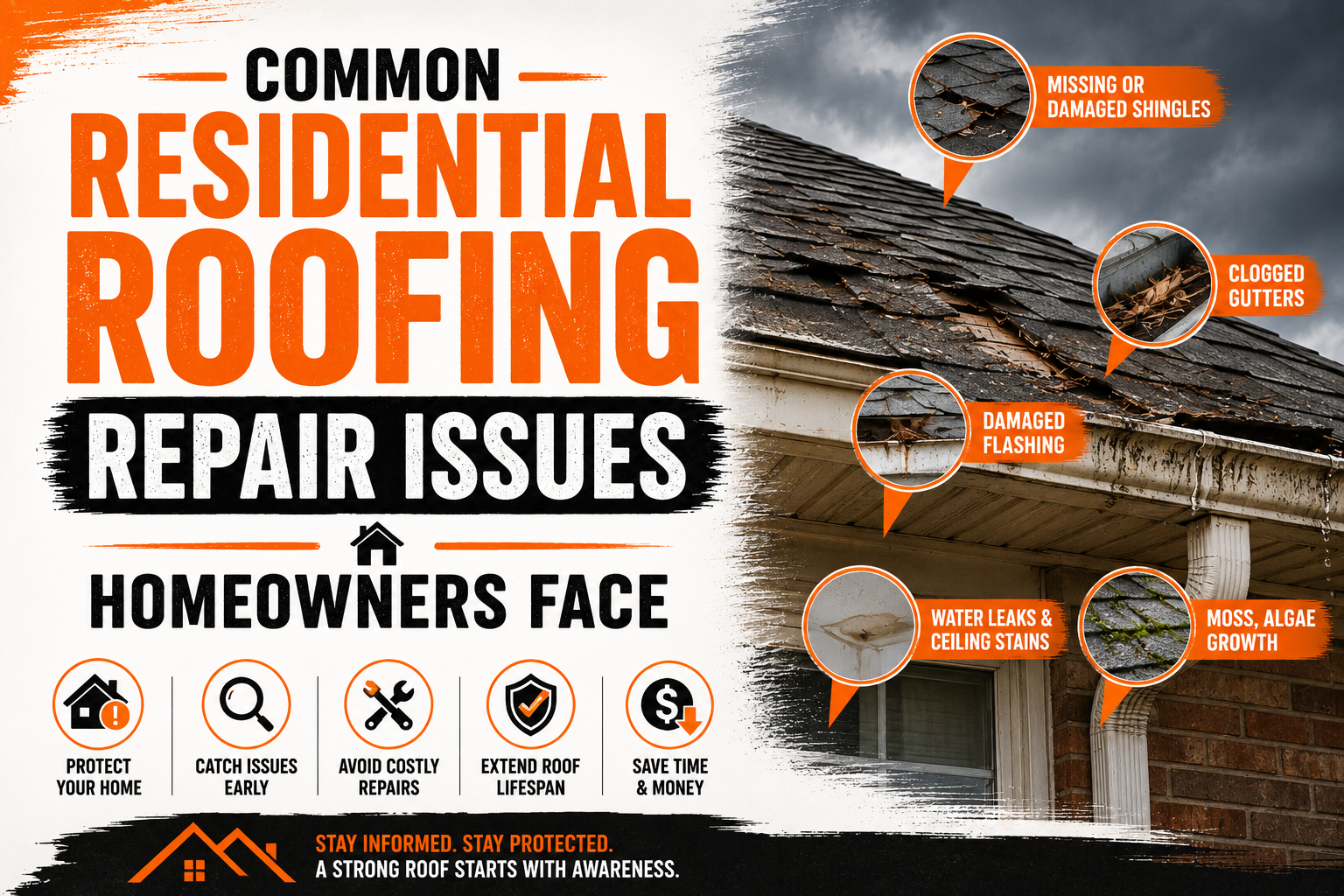 Common Residential Roofing Repair Issues Homeowners Face
