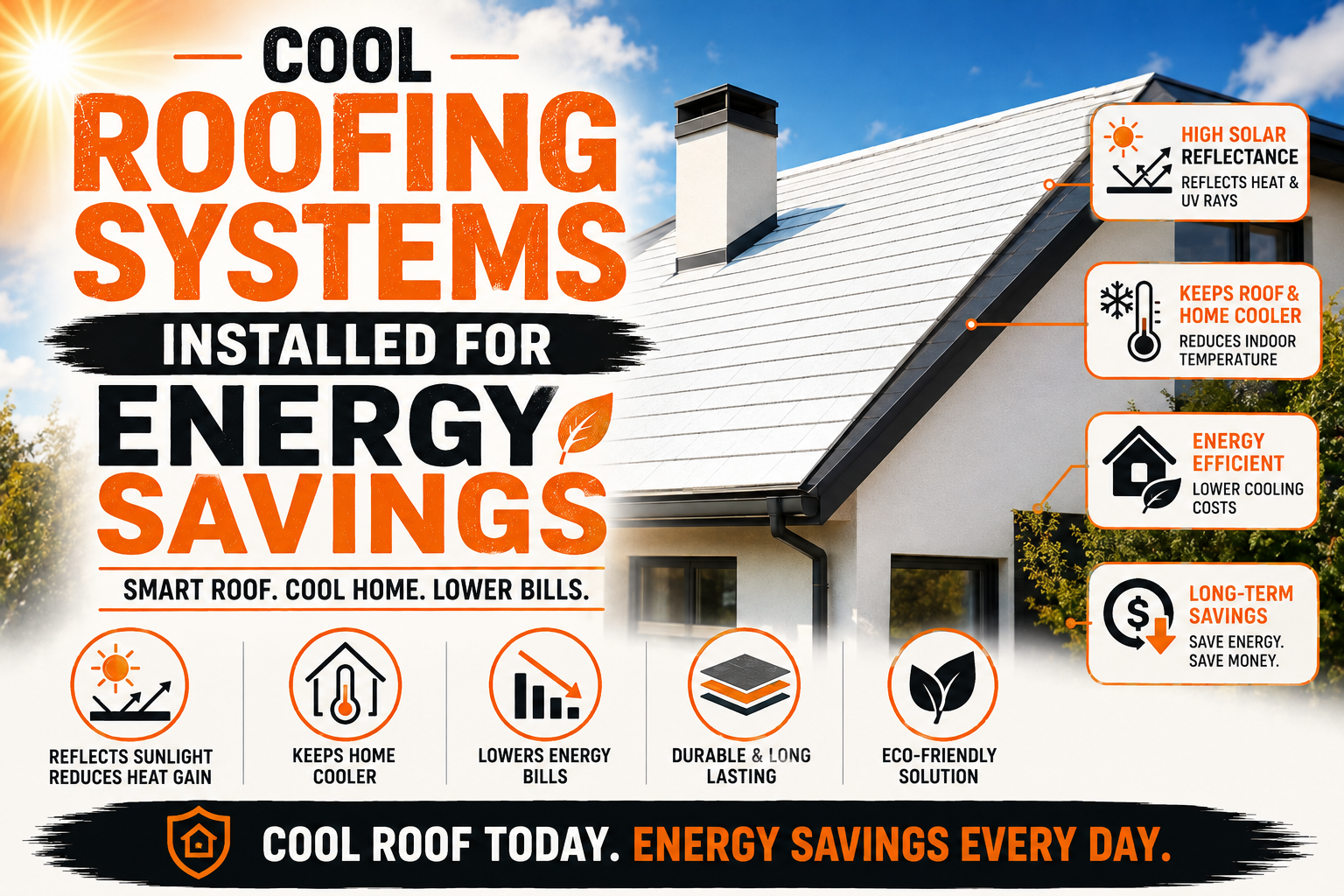 Cool Roofing Systems Installed for Energy Savings