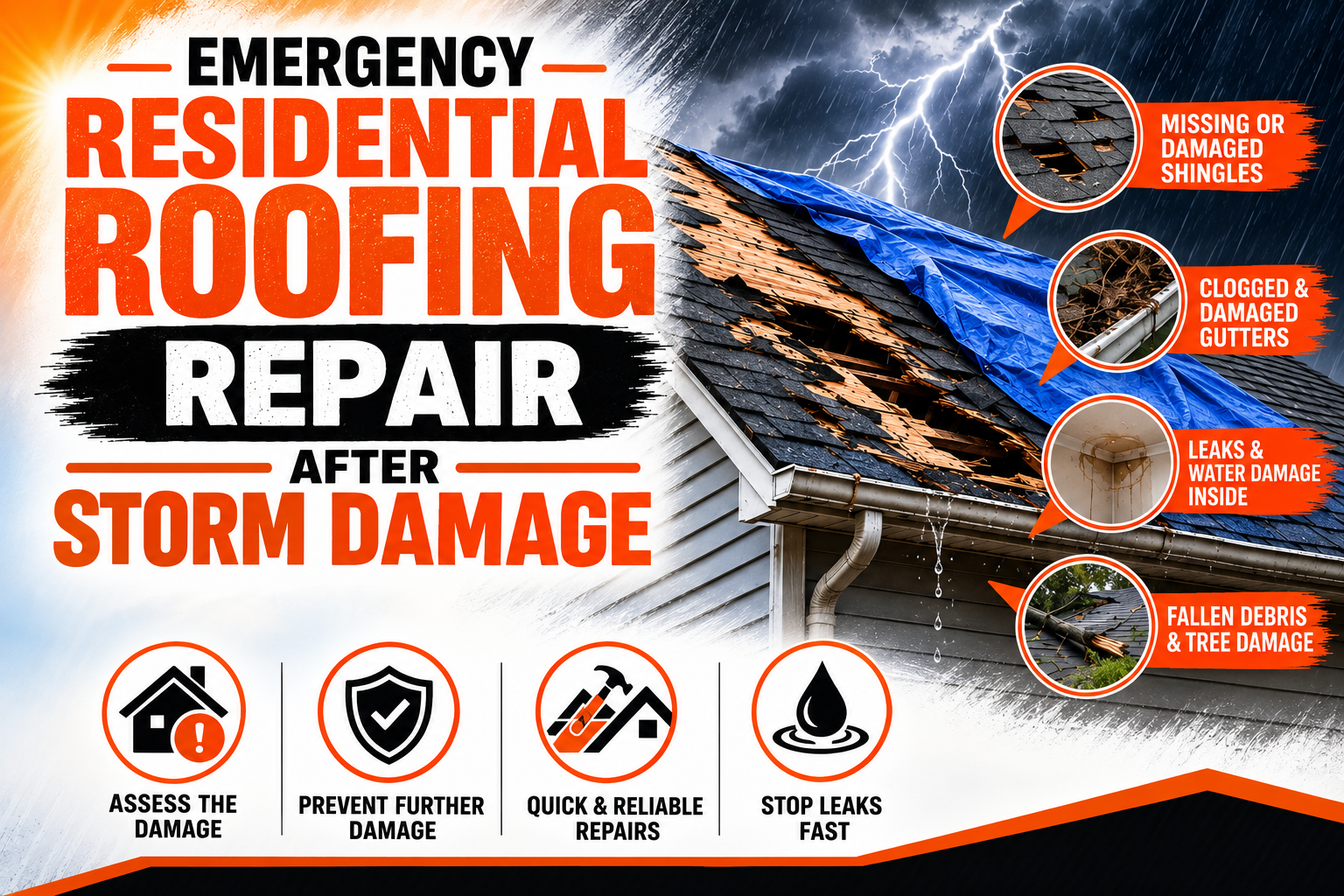 Emergency Residential Roofing Repair After Storm Damage