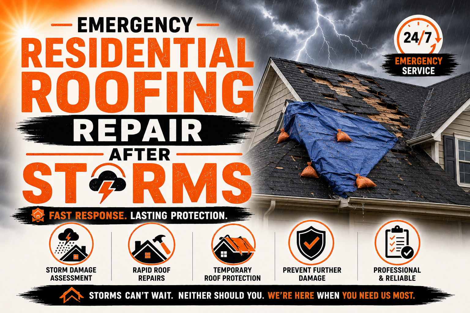 Emergency Residential Roofing Repair After Storms