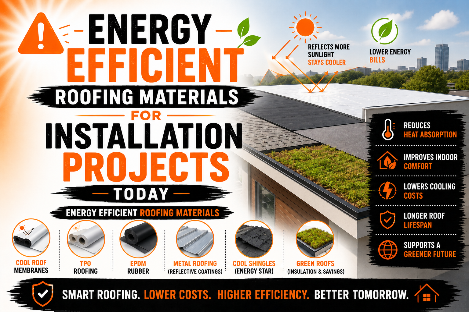 Energy Efficient Roofing Materials for Installation Projects Today