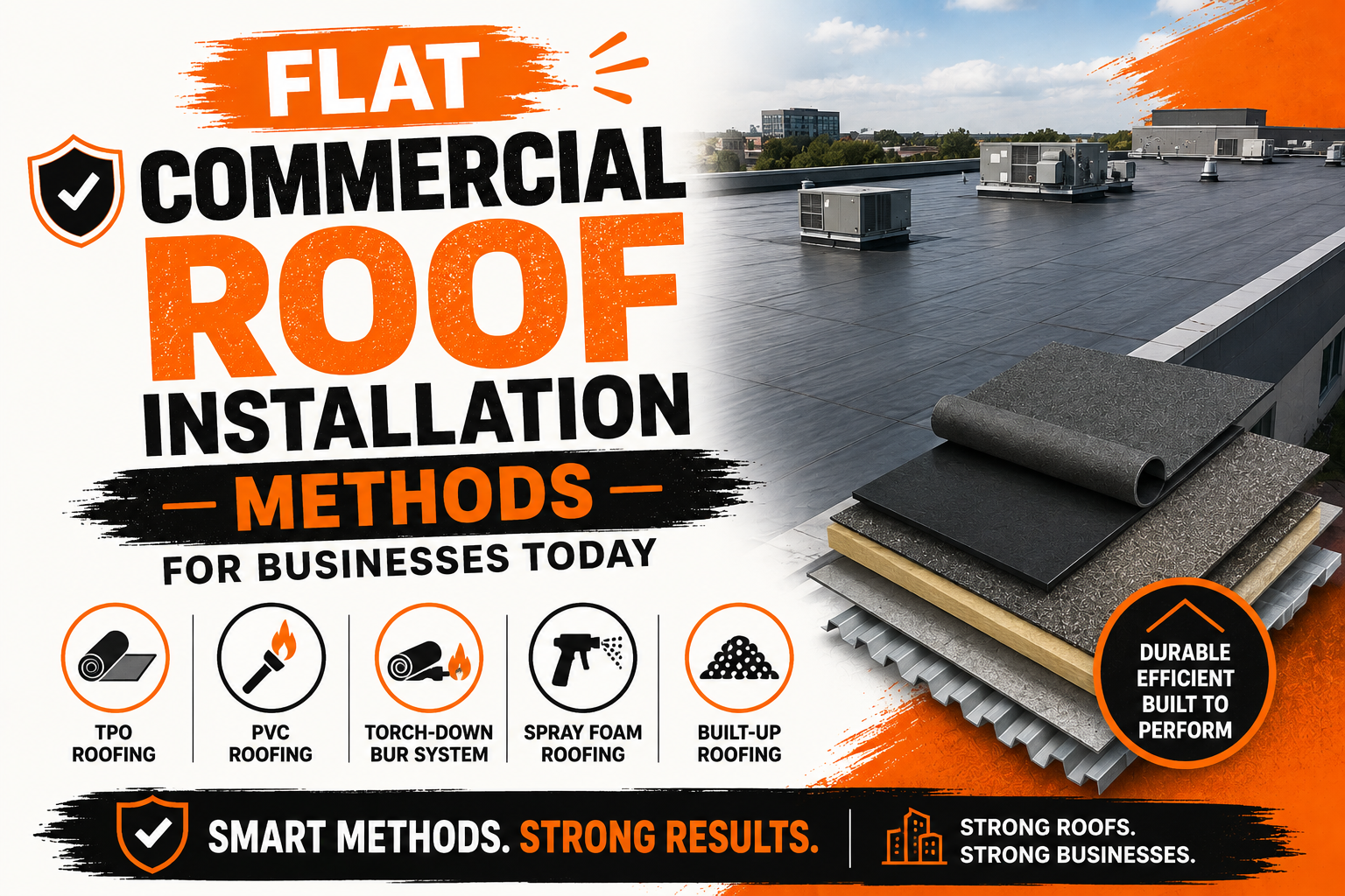 Flat Commercial Roof Installation Methods for Businesses Today