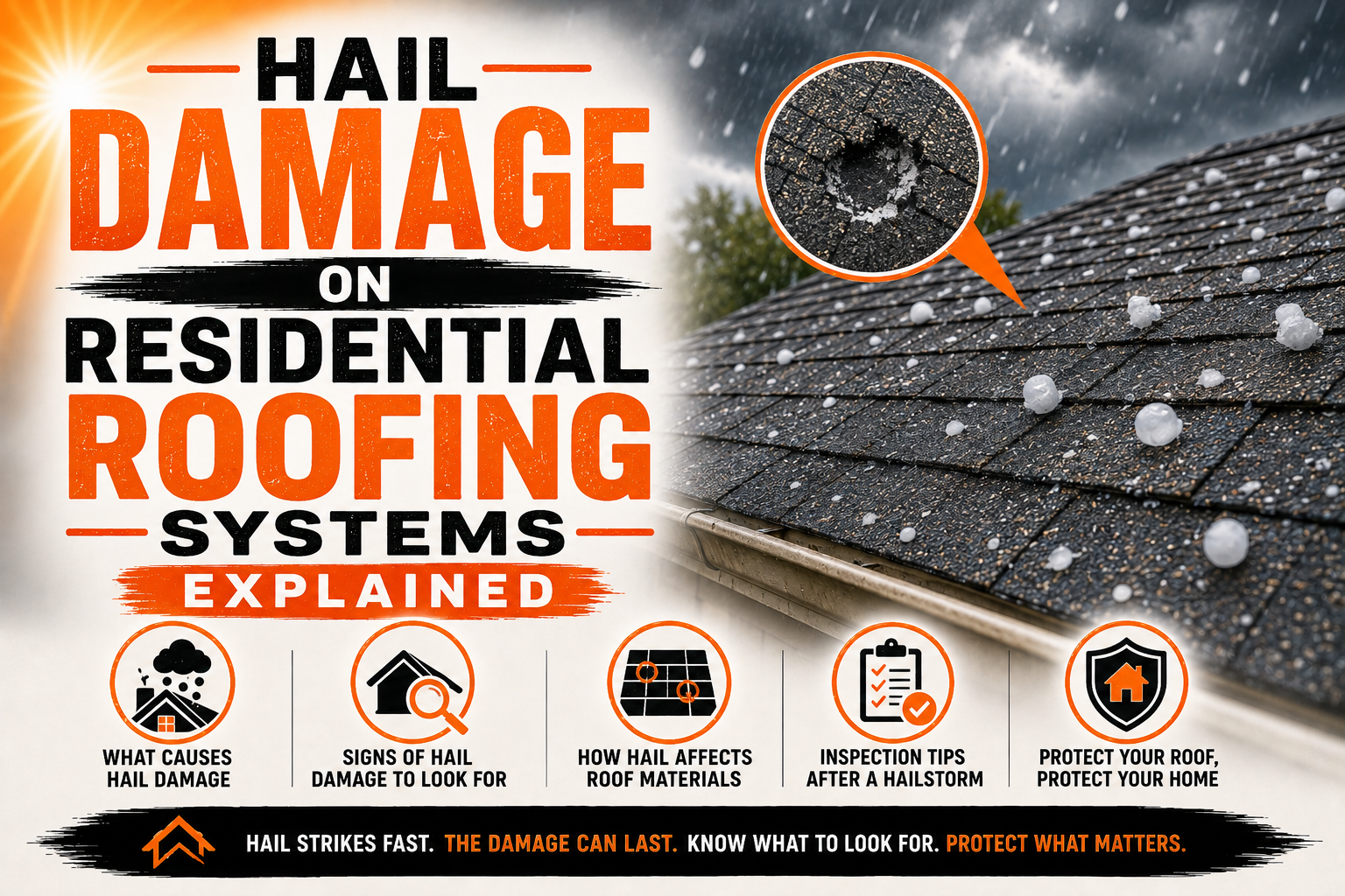 Hail Damage on Residential Roofing Systems Explained