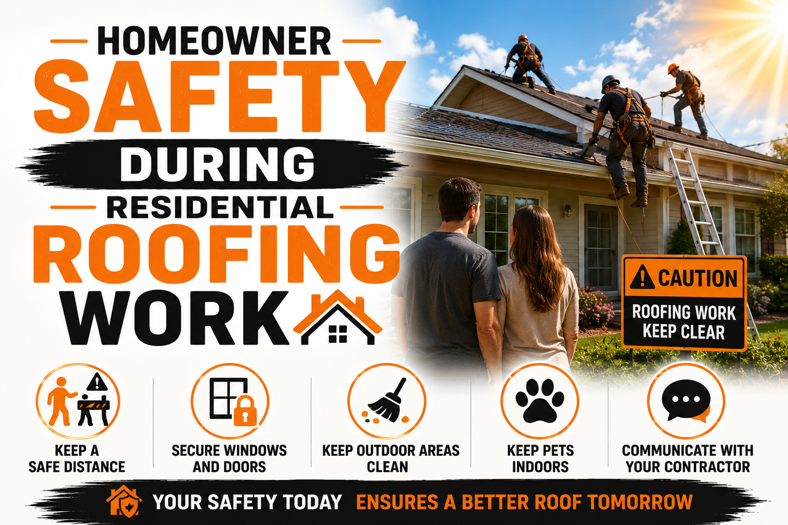 Homeowner Safety During Residential Roofing Work