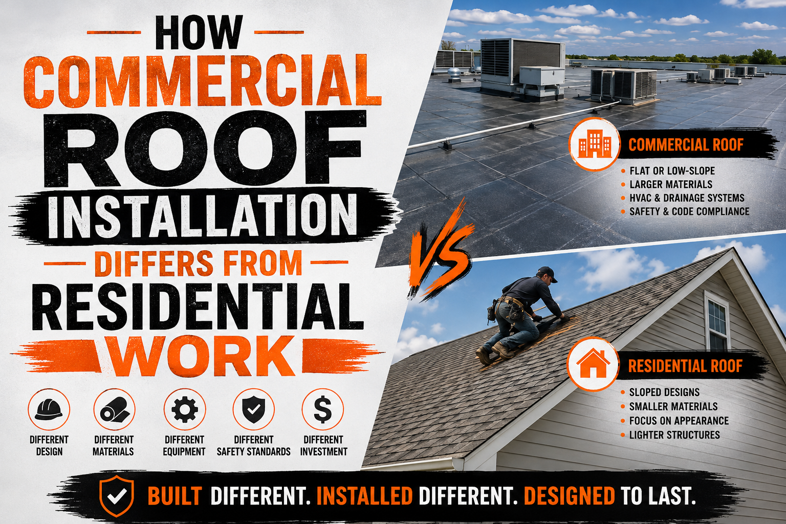 How Commercial Roof Installation Differs From Residential Work