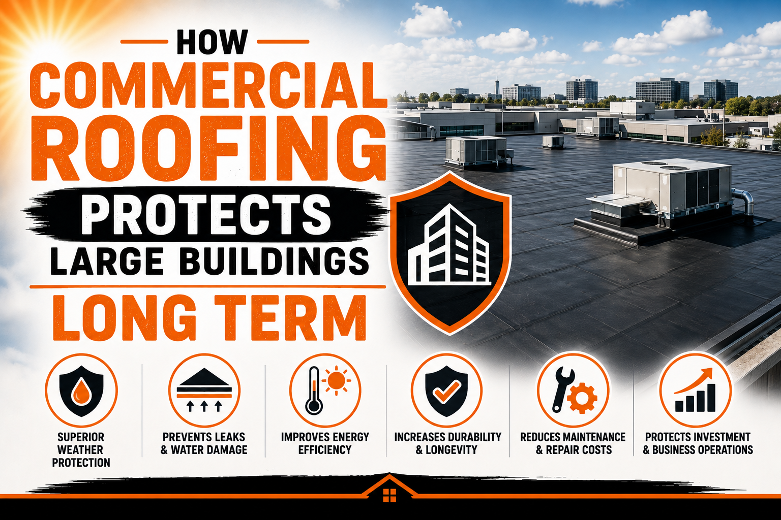 How Commercial Roofing Protects Large Buildings Long Term
