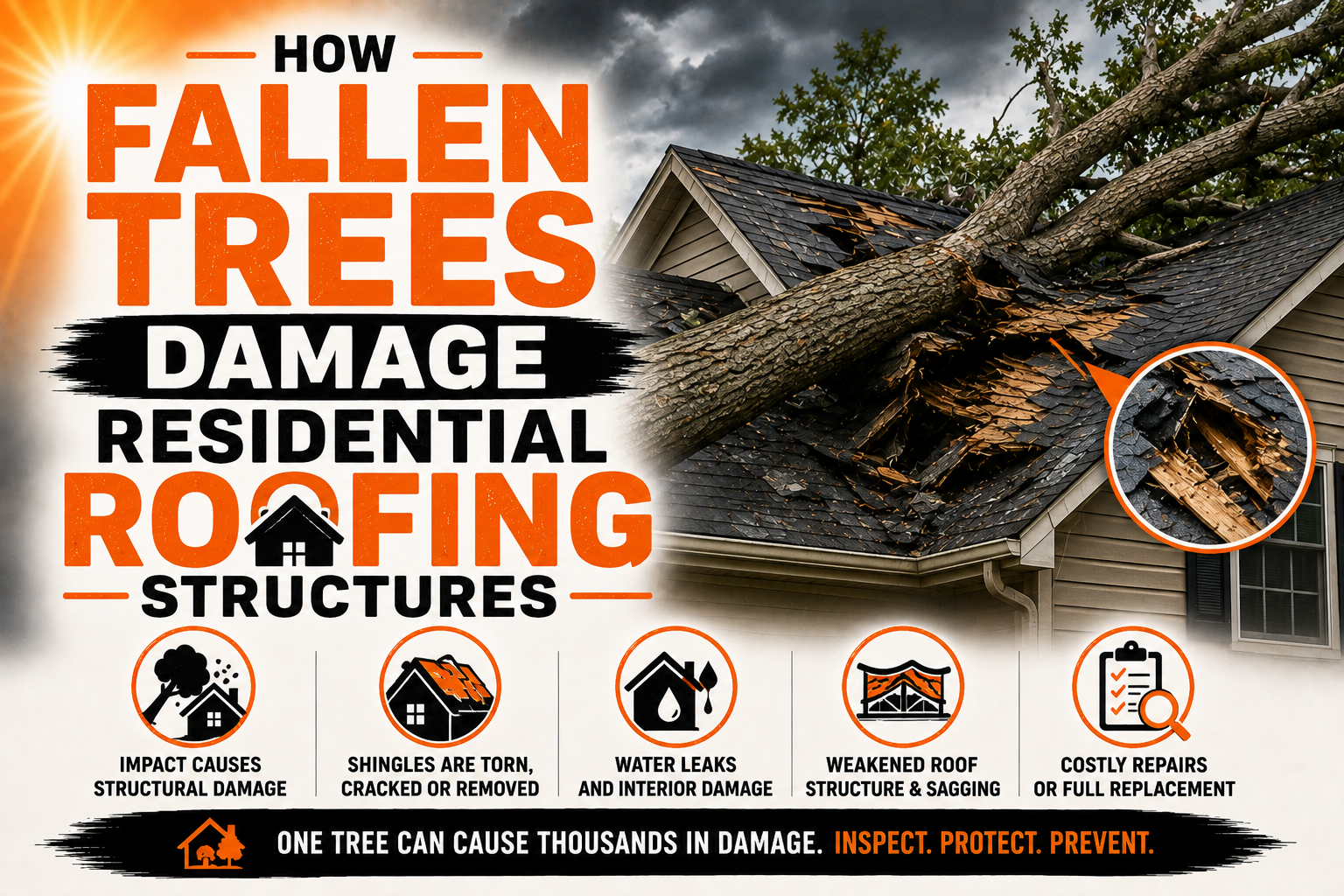 How Fallen Trees Damage Residential Roofing Structures