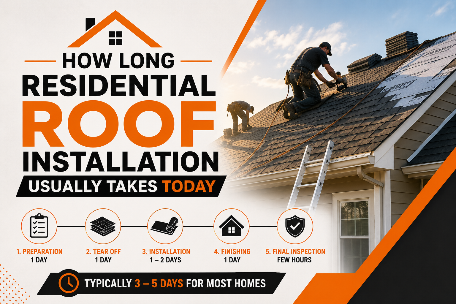 How Long Residential Roof Installation Usually Takes Today