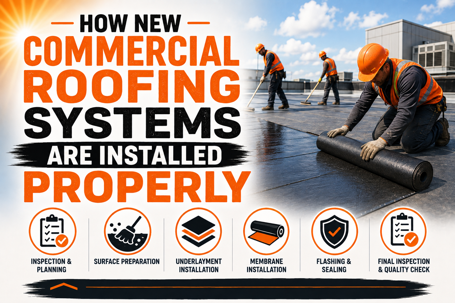 How New Commercial Roofing Systems Are Installed Properly