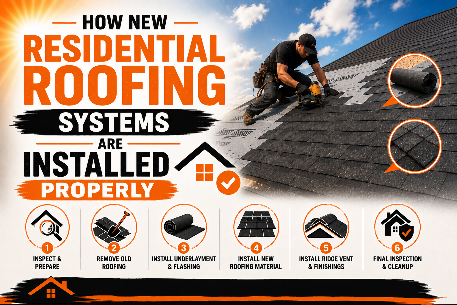 How New Residential Roofing Systems Are Installed Properly
