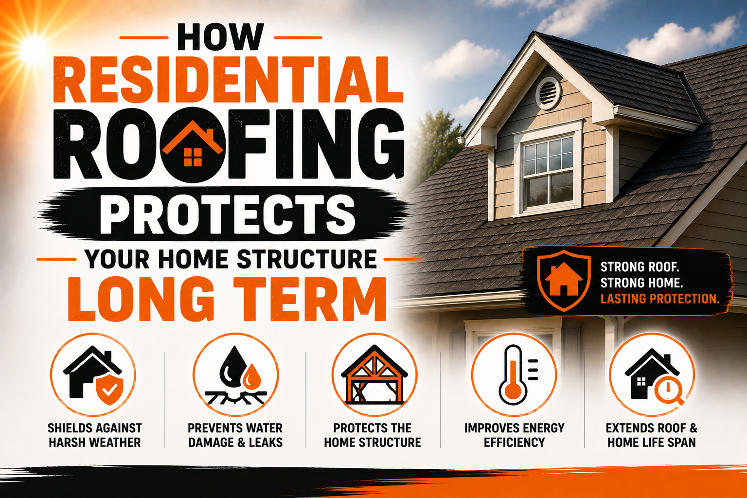 How Residential Roofing Protects Your Home Structure Long Term