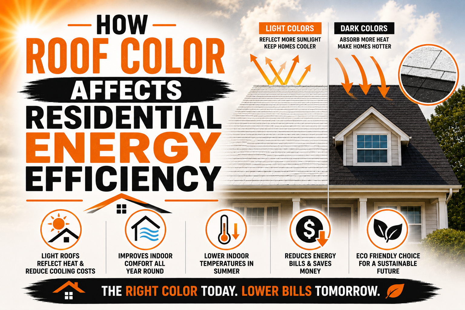 How Roof Color Affects Residential Energy Efficiency