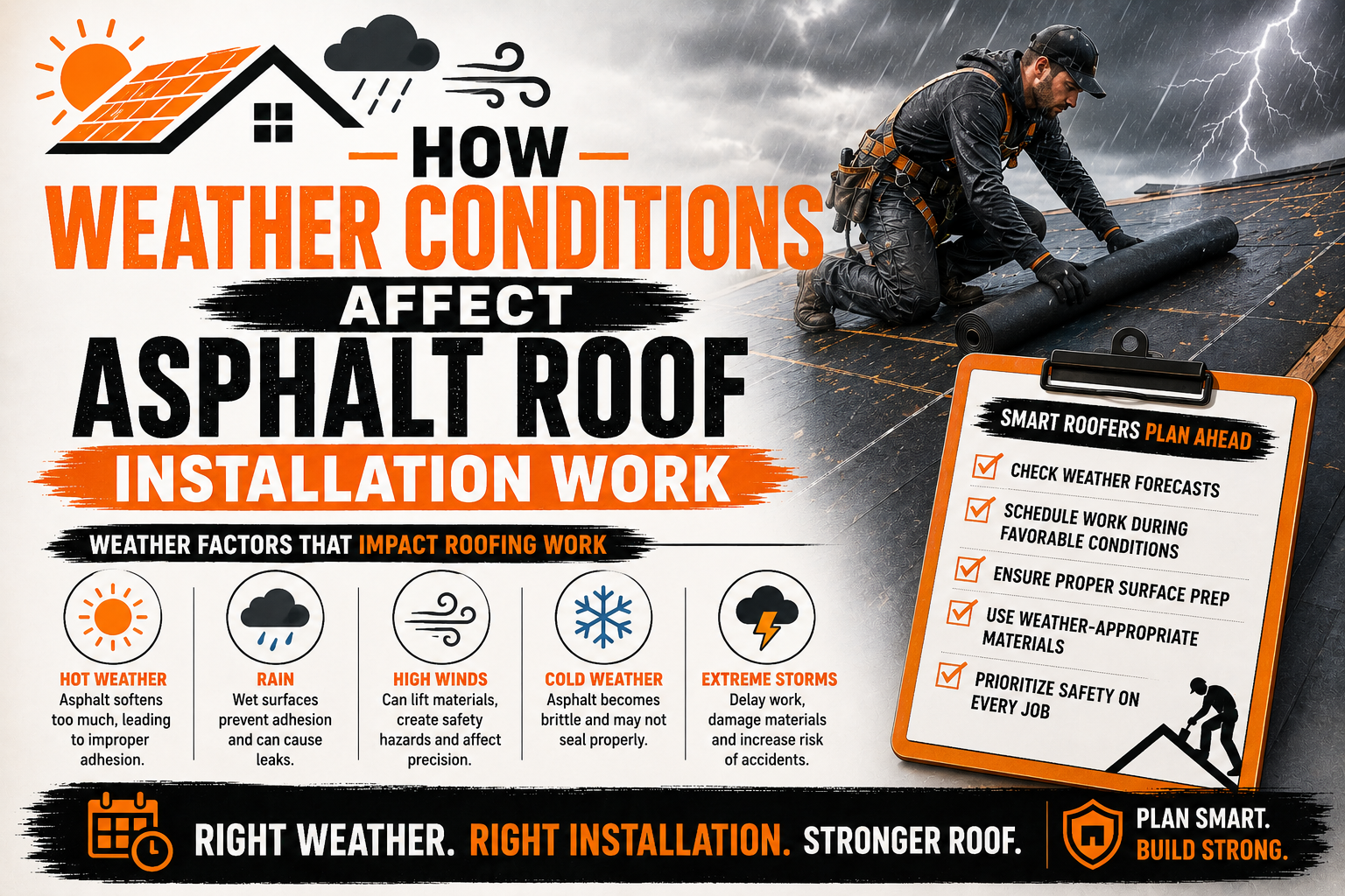 How Weather Conditions Affect Asphalt Roof Installation Work