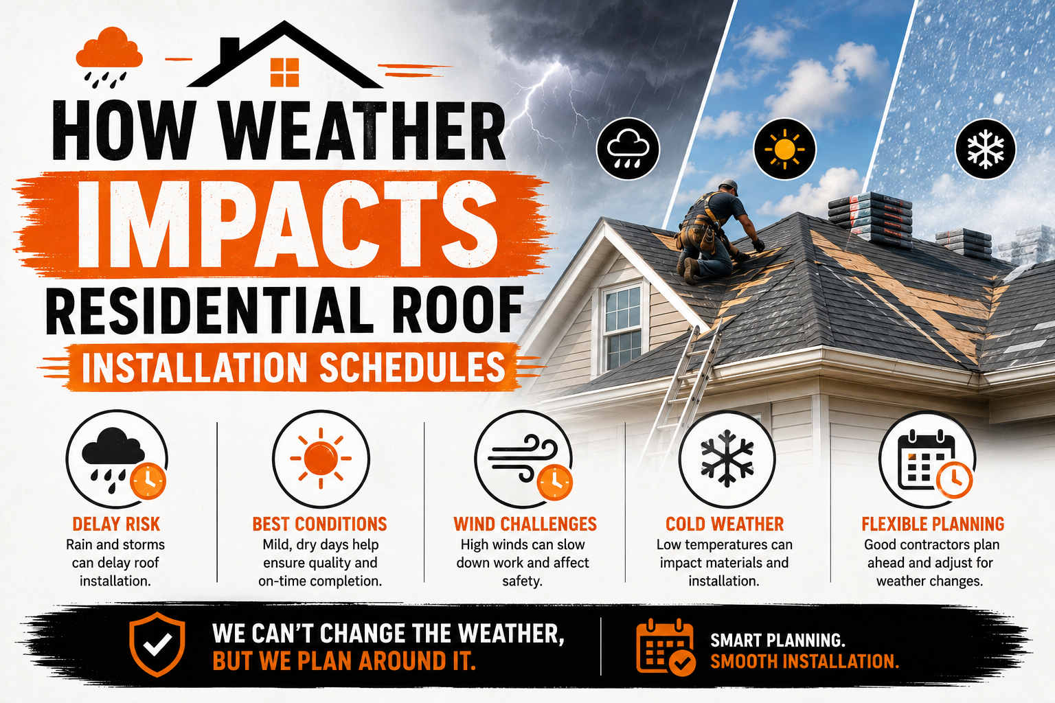 How Weather Impacts Residential Roof Installation Schedules
