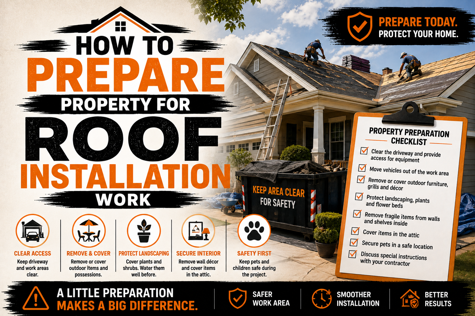 How to Prepare Property for Roof Installation Work