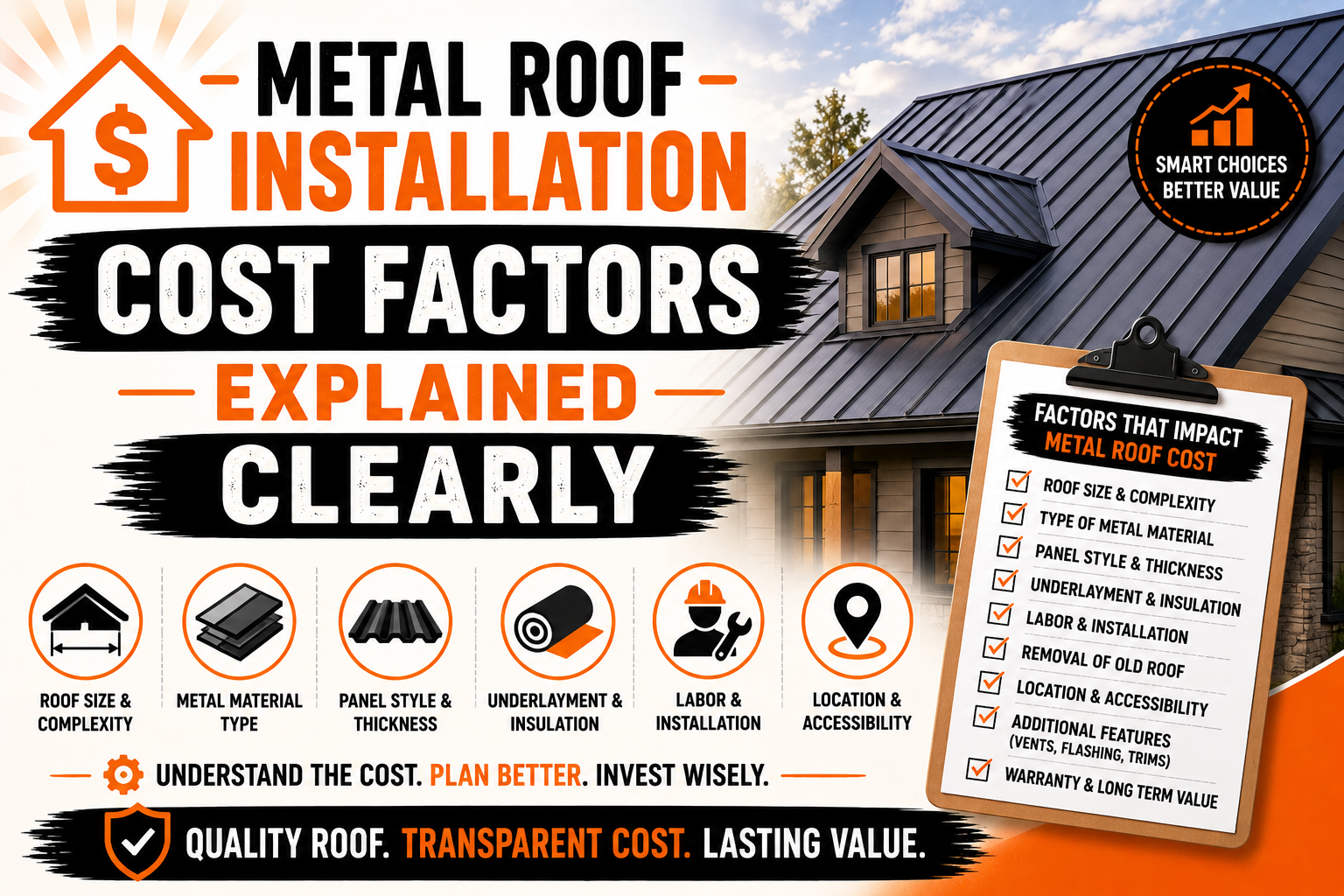 Metal Roof Installation Cost Factors Explained Clearly