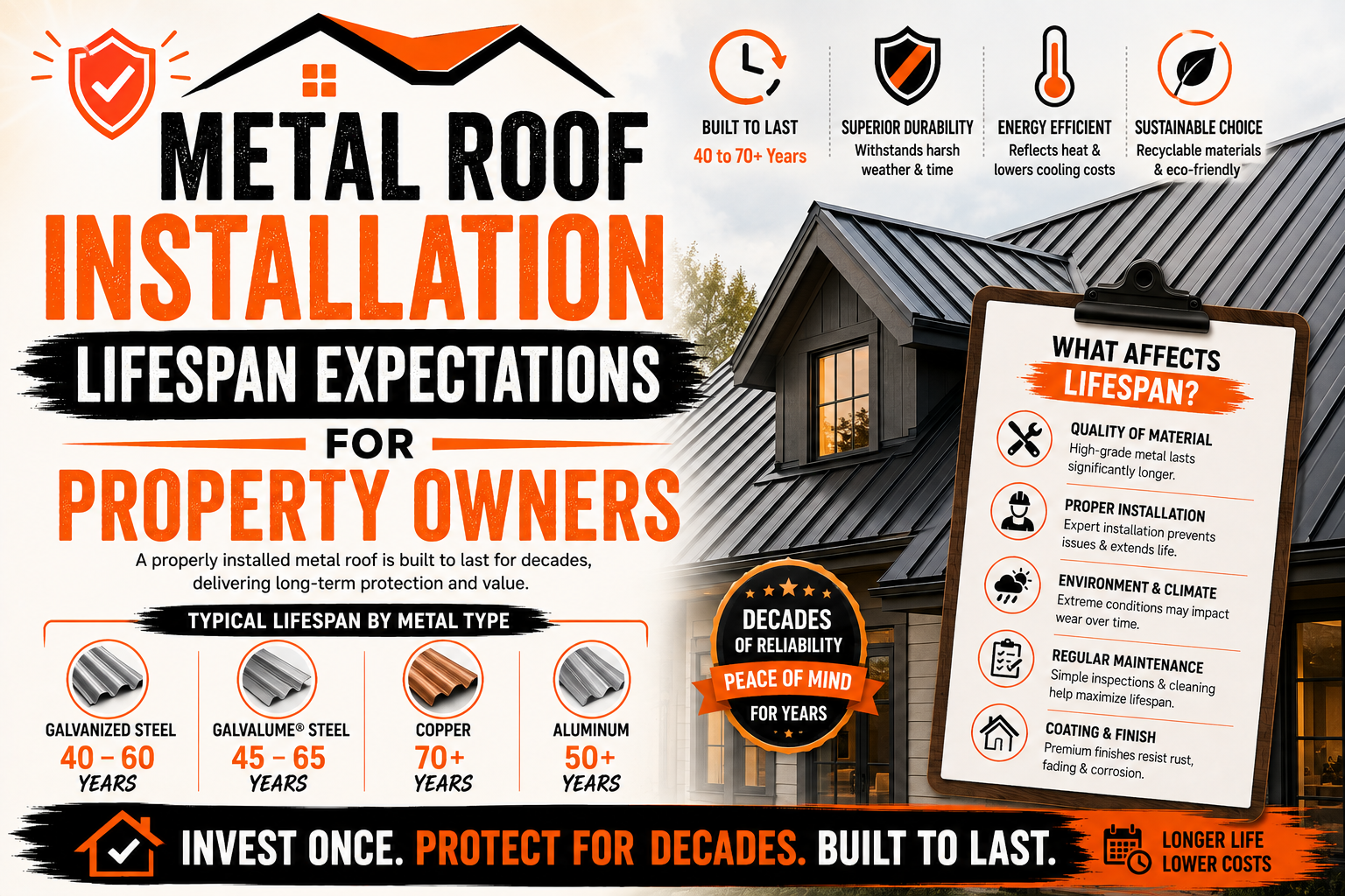 Metal Roof Installation Lifespan Expectations for Property Owners