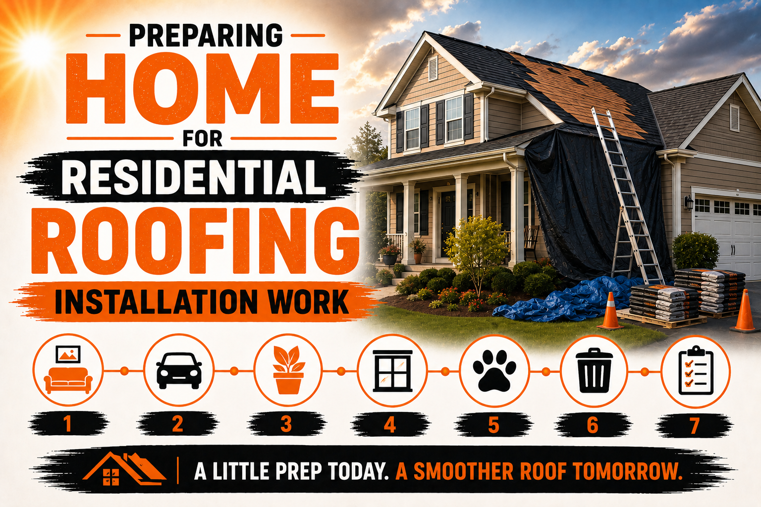 Preparing Home for Residential Roofing Installation Work