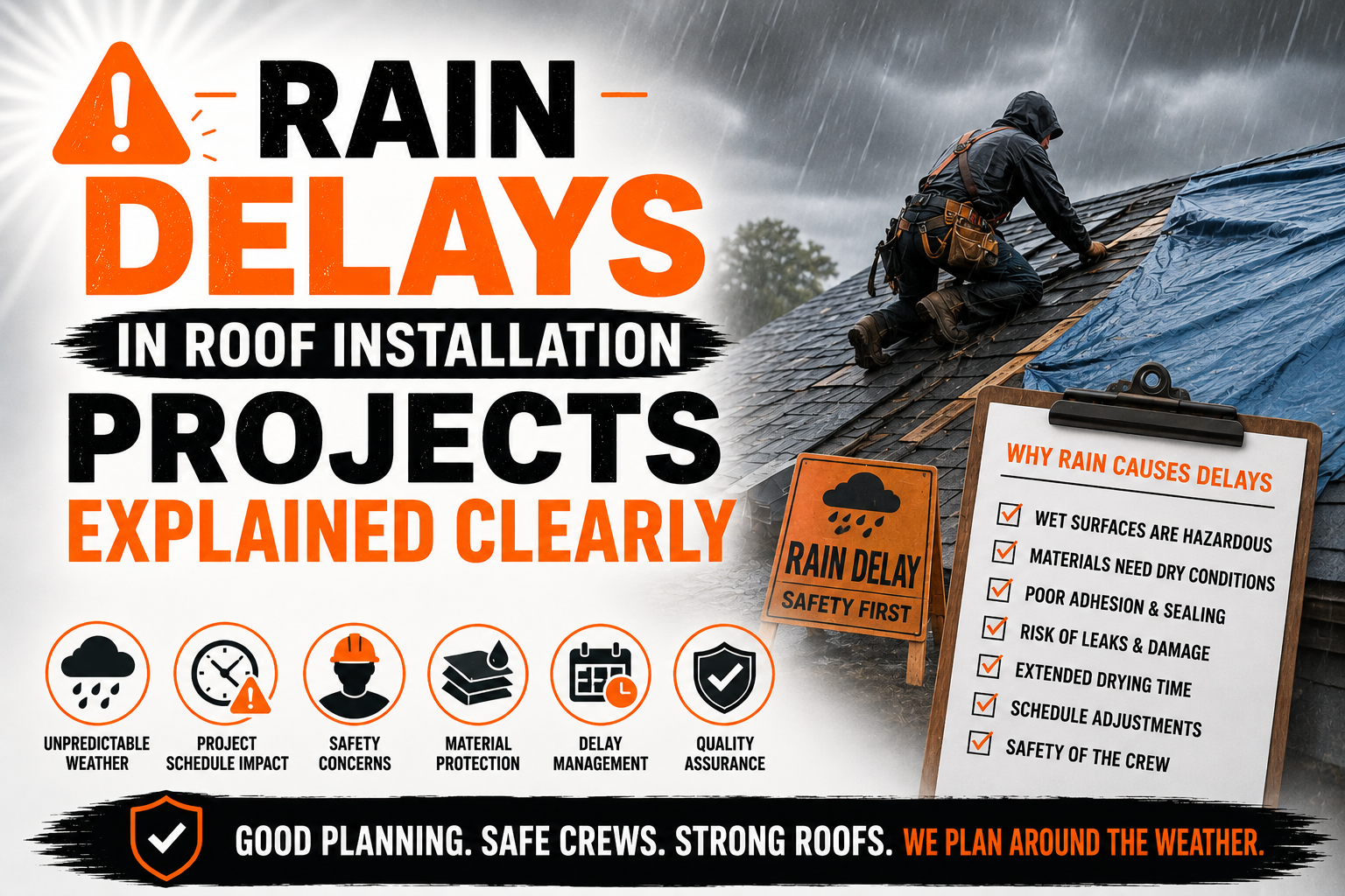 Rain Delays in Roof Installation Projects Explained Clearly