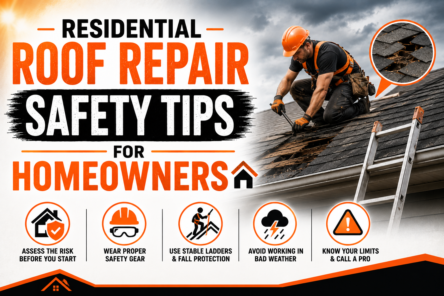 Residential Roof Repair Safety Tips for Homeowners