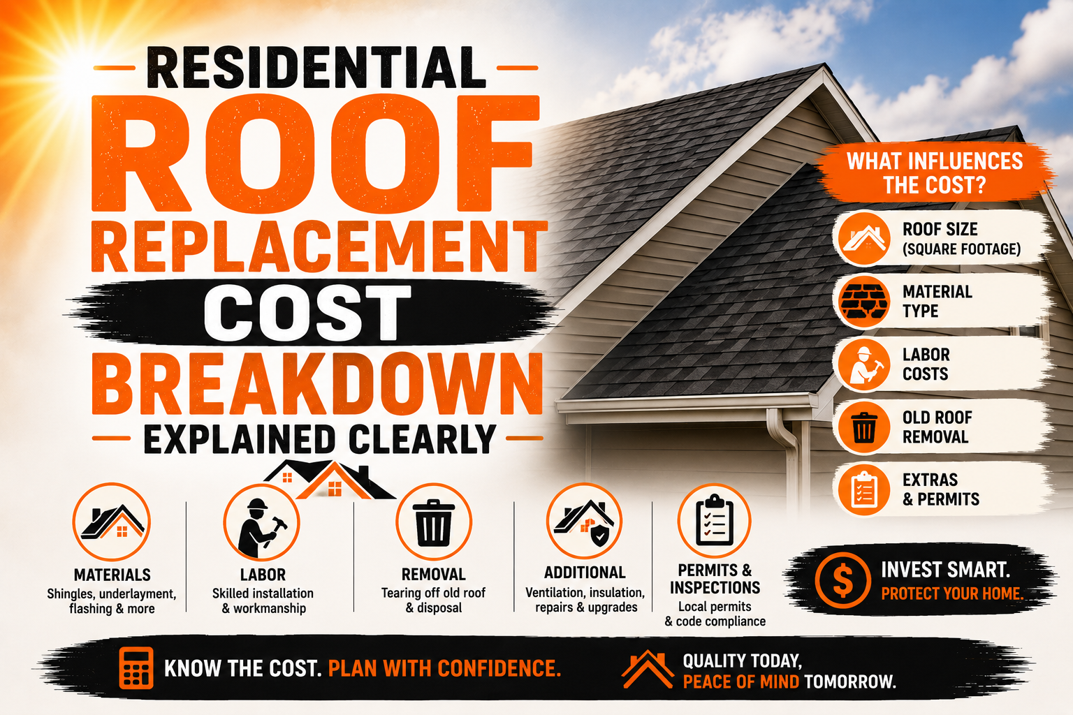 Residential Roof Replacement Cost Breakdown Explained Clearly