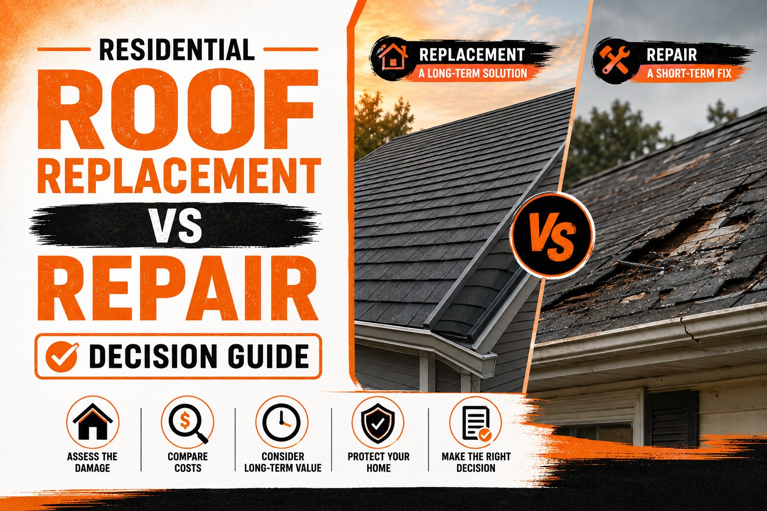 Residential Roof Replacement vs Repair Decision Guide