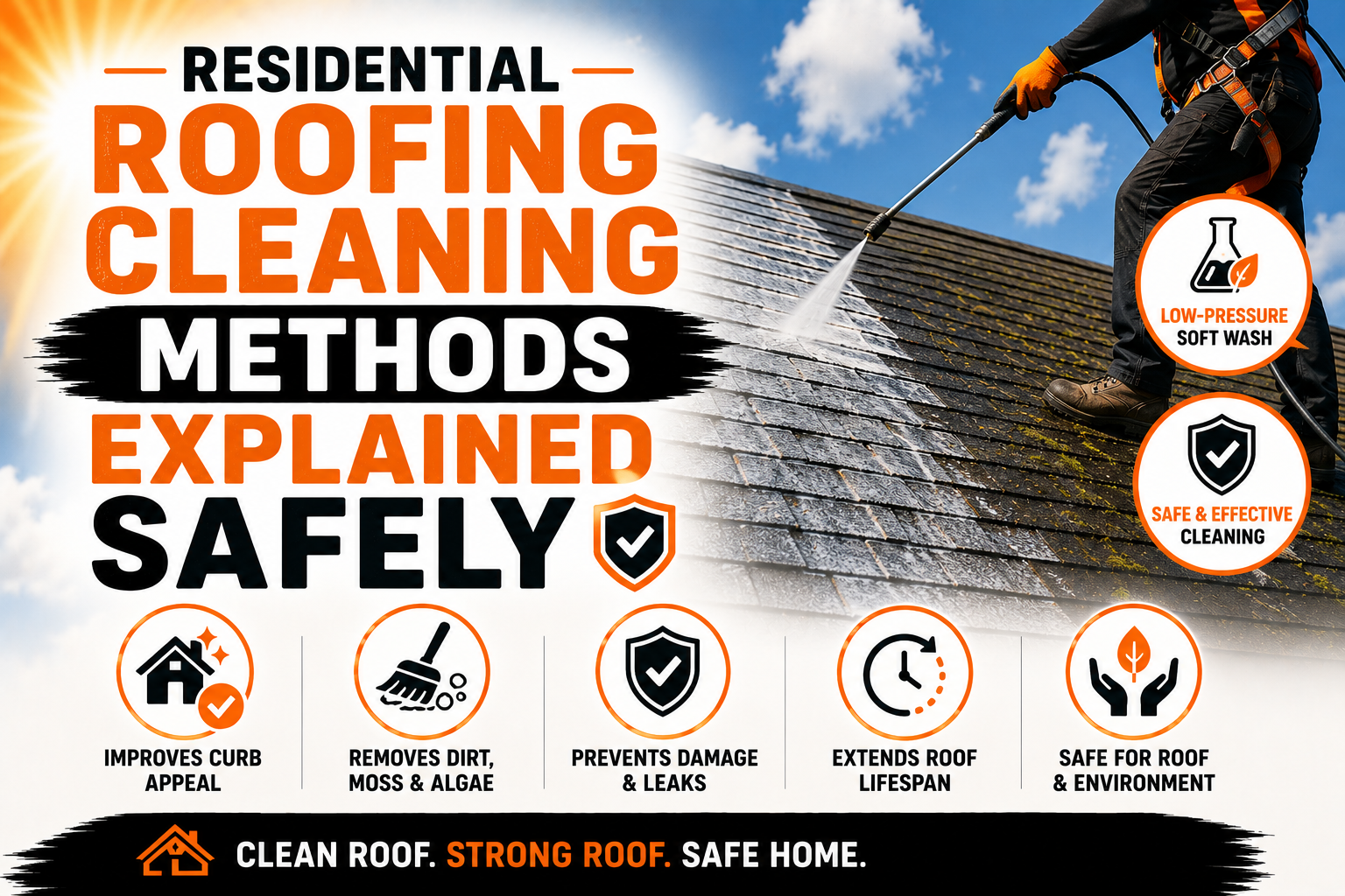 Residential Roofing Cleaning Methods Explained Safely